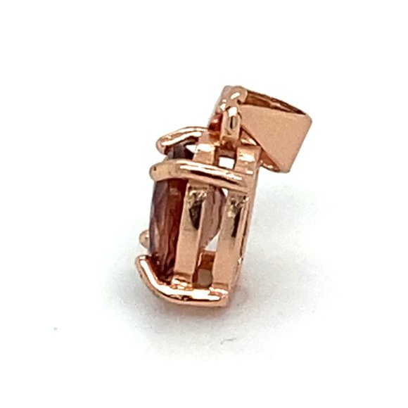 Red Tourmaline .80ct Rose Gold Silver Pendant - Picture 6 of 7